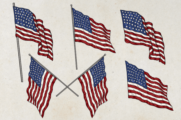 Celebrate American Pride: A Guide to Using Vintage Hand-Drawn Flag Clipart for Creative Projects