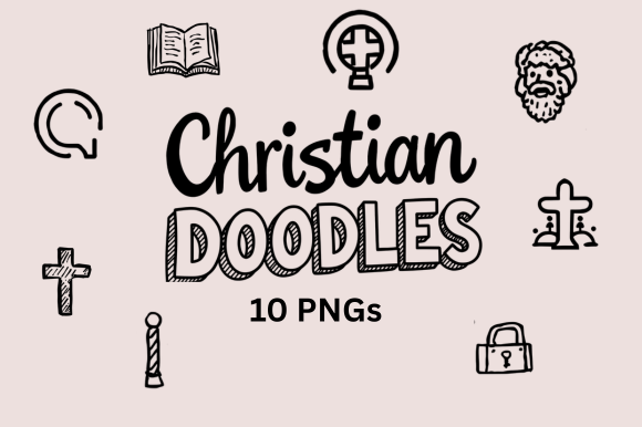 Christian Doodle Icons: 10 PNG Faith Pack
