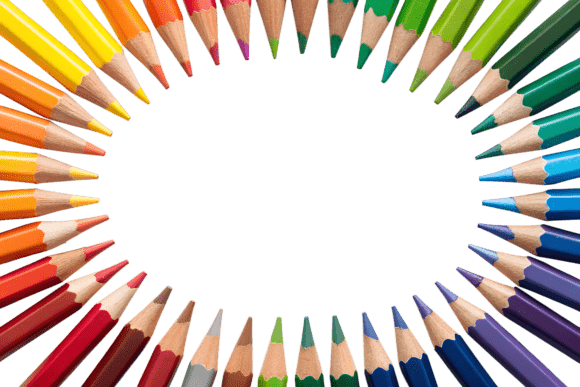 Circle of Colored Pencils PNG