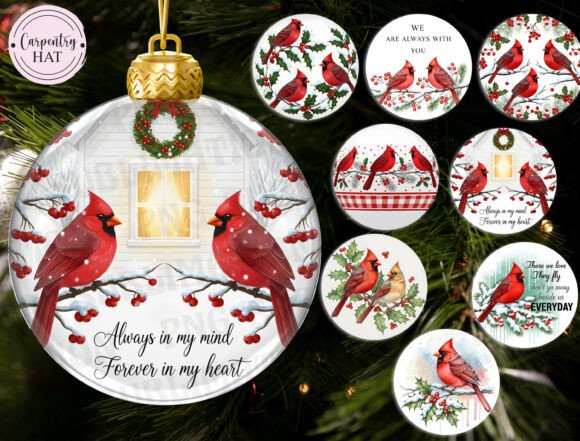Creating Lasting Tributes with the Cardinal Memorial Ornament PNG Bundle