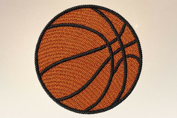 Elevate Your Designs with Faux Embroidery Basketball Clipart PNG
