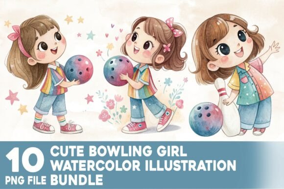 Evaluating the Cute Bowling Girl Watercolor Bundle for Creative Projects