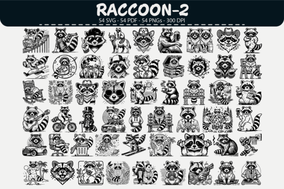 Evaluating the Raccoon Vector Bundle: 54 Designs for Digital and Physical Crafts