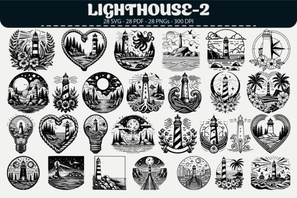 Integrating Lighthouse Clipart – 28 Designs into Your Creative Workflow