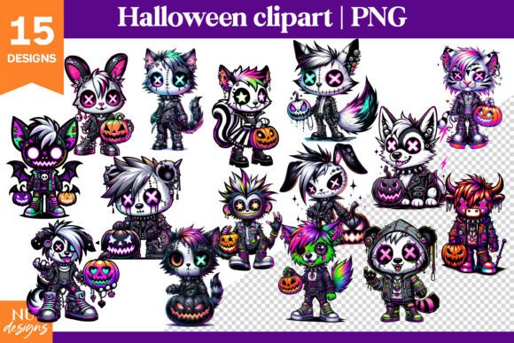 Neon Gothic Halloween: The Rise of Creepy Cute Animal Clipart