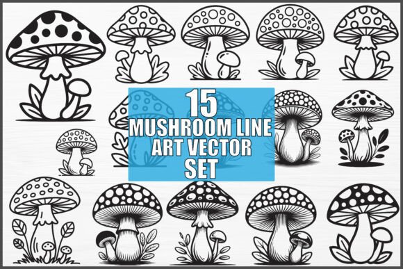 Strategic Design Decisions: Leveraging the Mushroom Line Art Vector Set for Brand Consistency