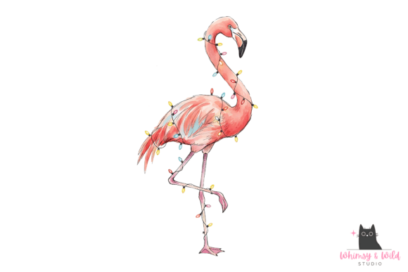 Tropical Christmas Flamingo Lights PNG: Elevating Coastal Holiday Designs