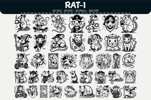 Unlocking Creative Potential with Rat Vector Clipart – 40 Designs