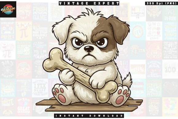 Unlocking Creative Potential with Sarcastic Puppy Holding Bone Clipart