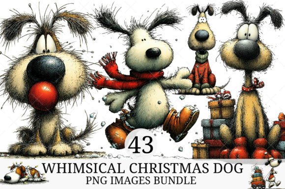 Whimsical Christmas Dog Clipart: Bringing Festive Charm to Your Holiday Projects